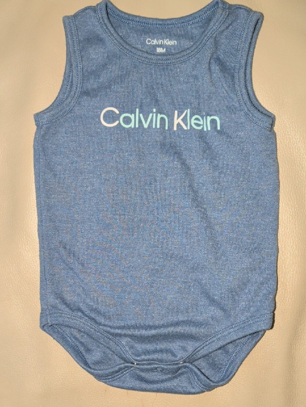 Calvin Klein Blue Sleeveless Infant Bodysuit